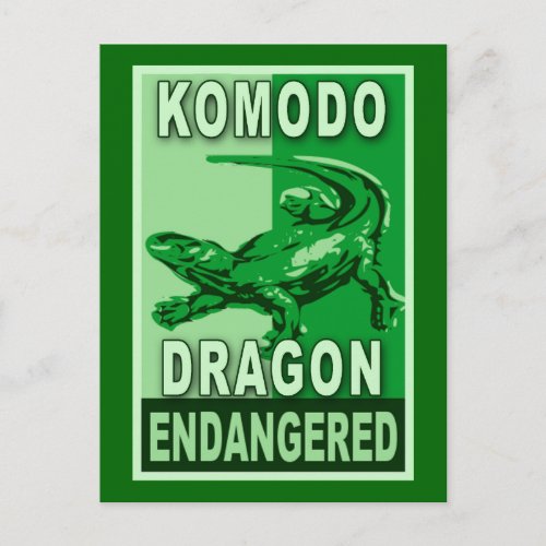 Endangered Komodo Dragon Pop Art Tshirts Postcard