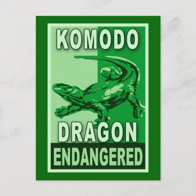 Endangered Komodo Dragon Pop Art Tshirts Postcard (Front)