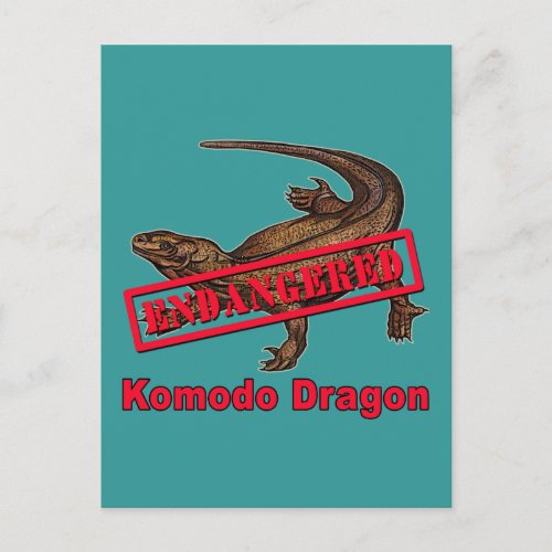 Endangered Komodo Dragon Tshirts Postcard