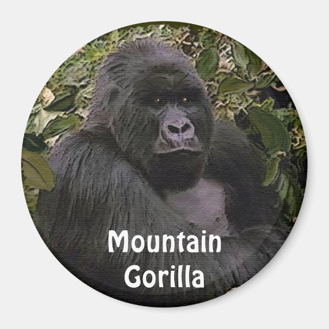 Endangered Mountain Gorilla Great Apes Art Magnet (Front)