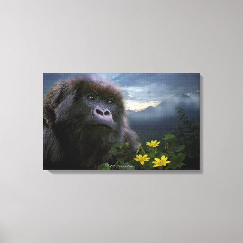 Endangered Mountain Gorilla named HOPE Art Canvas Print