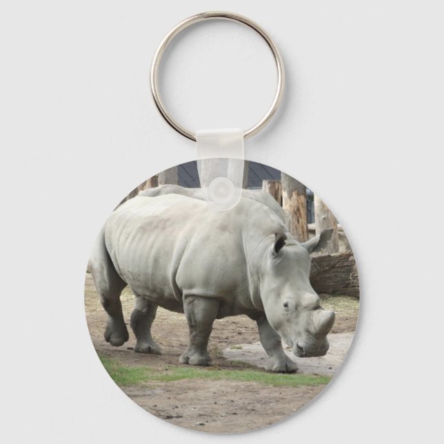 Endangered Northern White Rhinos Keychain (Front)