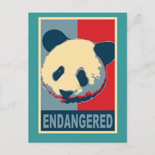 Endangered Panda Pop Art Design Postcard