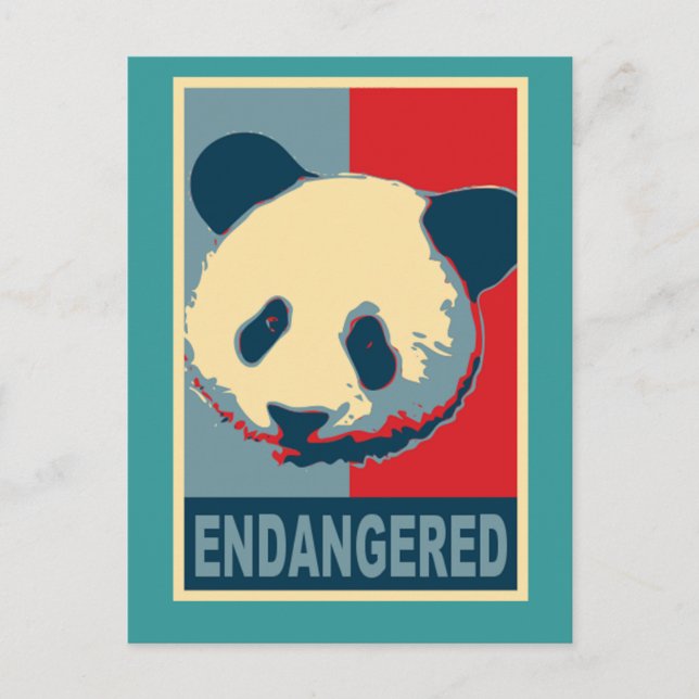 Endangered Panda Pop Art Design Postcard (Front)