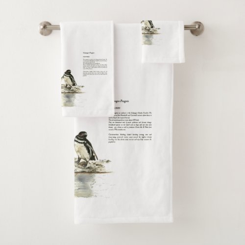 Endangered Penguins Hand Painted Print Towel Set