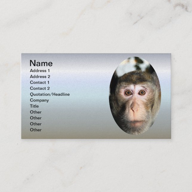 Endangered Rainforest Ape Business Card (Front)