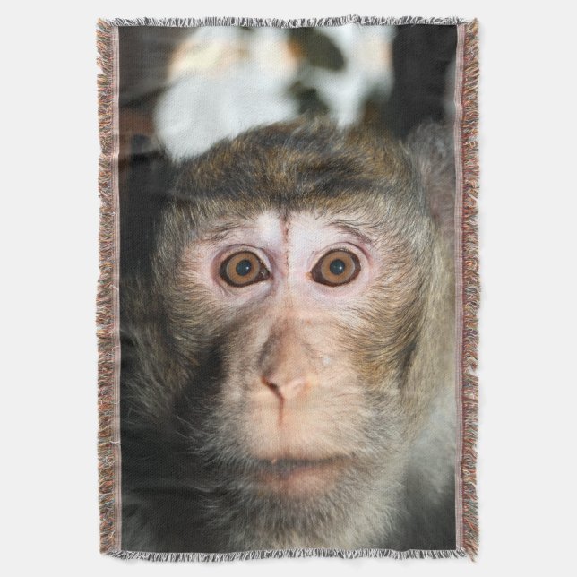 Endangered Rainforest Ape Throw Blanket (Front Vertical)