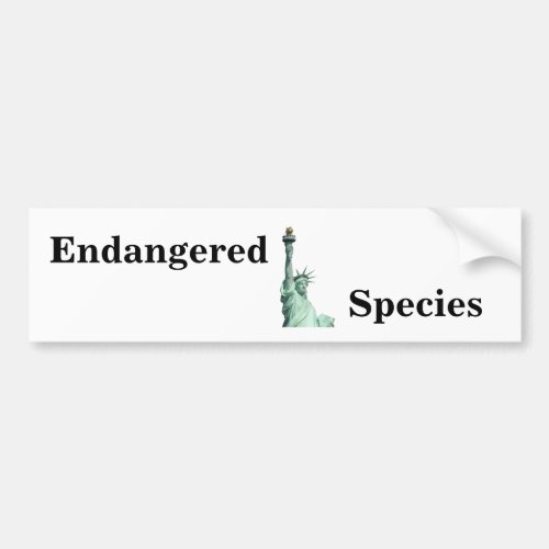 Endangered Species Bumper Sticker