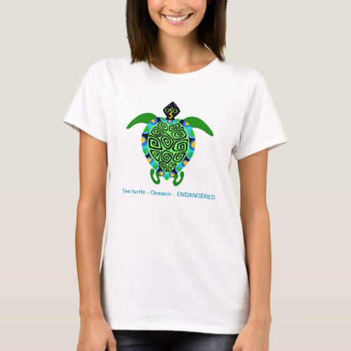 Endangered species _ Cool Green Sea TURTLE _ T_Shirt