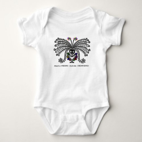 Endangered species _ LYREBIRD Baby Bodysuit