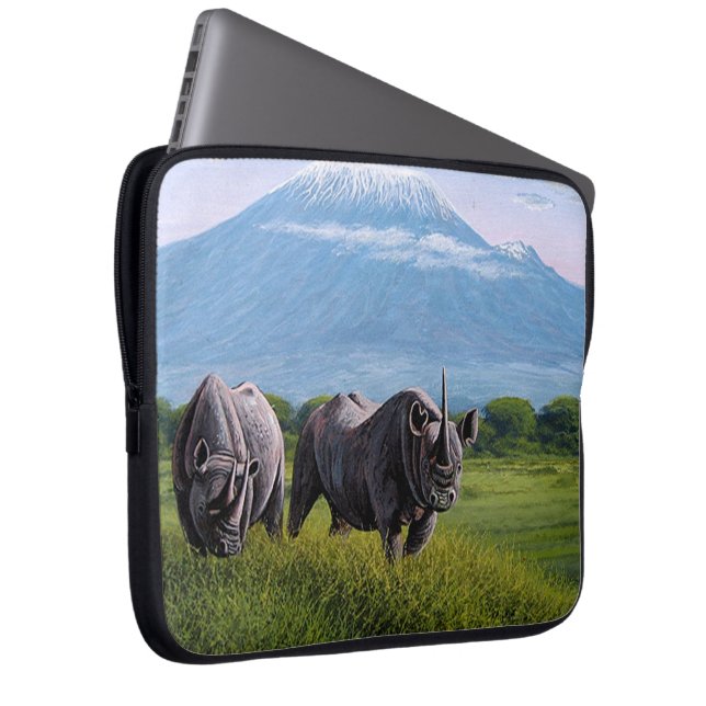 Endangered species Rhinoceros  Laptop Sleeve (Front Right)