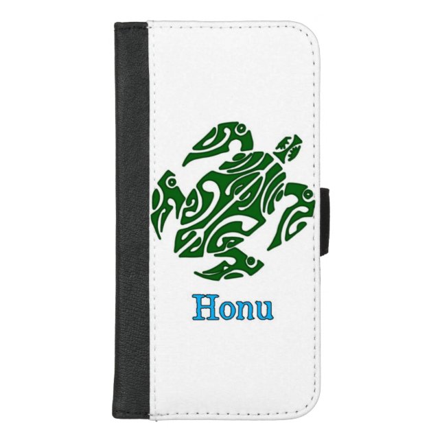 Endangered Tribal Hawaiian Green Sea Turtle iPhone Wallet Case (Front)