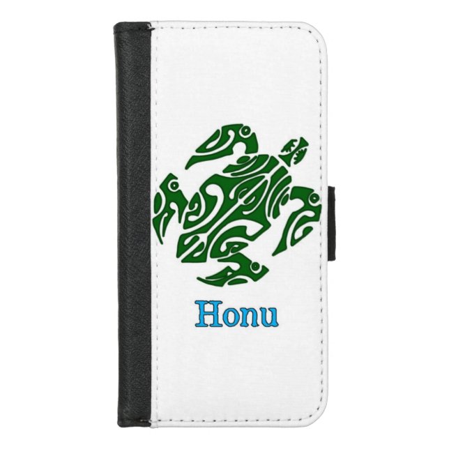 Endangered Tribal Hawaiian Green Sea Turtle iPhone Wallet Case (Front)
