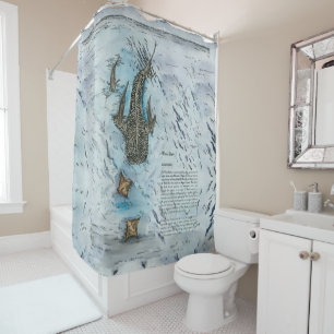 Endangered Whale Shark watercolours Shower Curtain