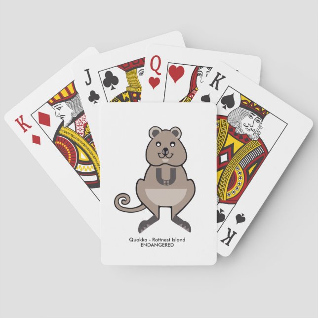 Endangered wildlife -  Aussie QUOKKA - Poker Cards (Back)