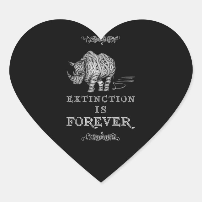 Endangered Zpecies Rhino  - Environmentalist Heart Sticker (Front)