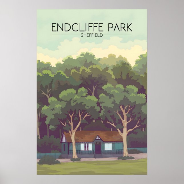 Endcliffe Park Sheffield Travel Poster (Front)