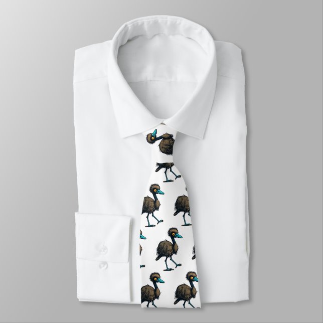 Endearing Emu Neck Tie (Tied)