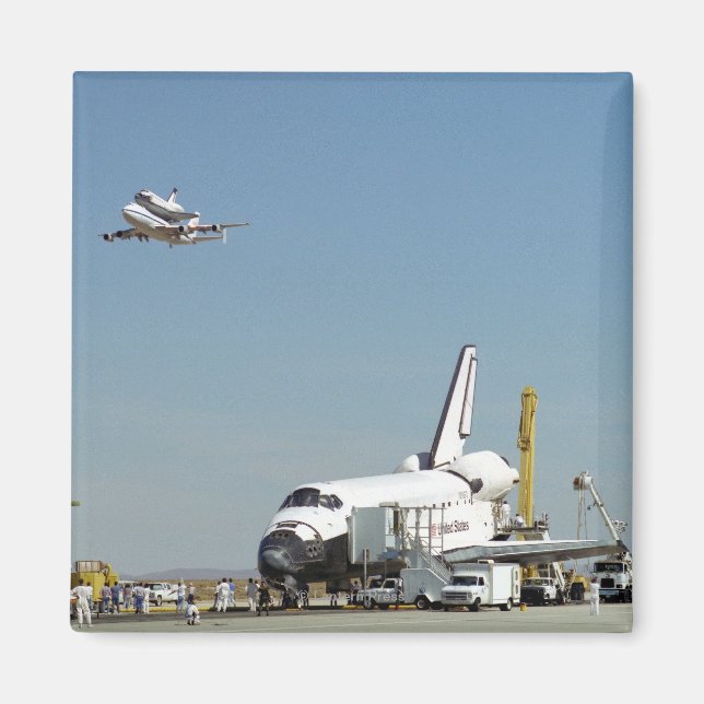 Endeavour on Runway with Columbia on SCA Overhea Magnet (Front)