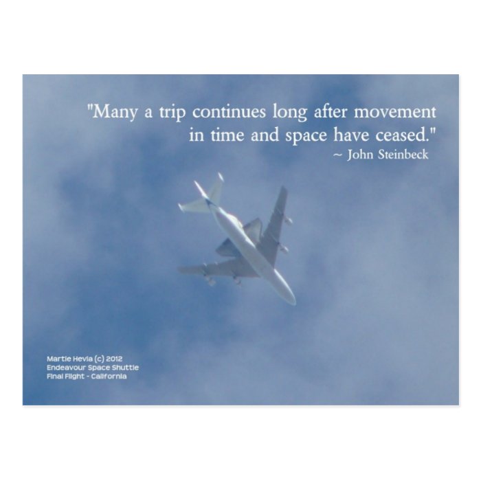 Endeavour Space Shuttle  Famous Words Postcard