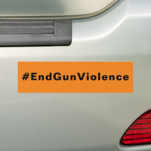 #EndGunViolence End Gun Violence orange black text Bumper Sticker