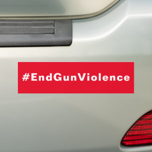 #EndGunViolence End Gun Violence red white text Bumper Sticker