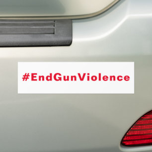 #EndGunViolence End Gun Violence white red text Bumper Sticker