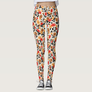 Endleaves of Art floral pattern Leggings