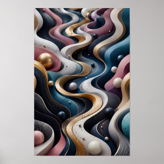 Endless 3D Flow Abstract Wall Art  (Front)