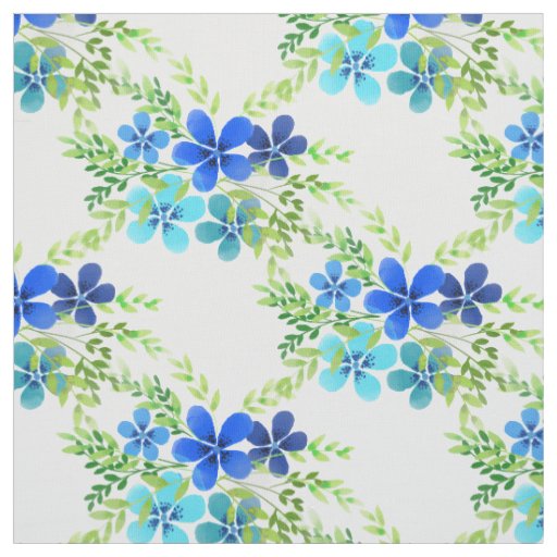 Endless Blue Forget Me Not Flowers Fabric