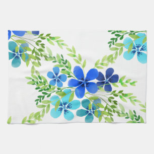 Endless Blue Forget Me Not Flowers Kitchen Towel