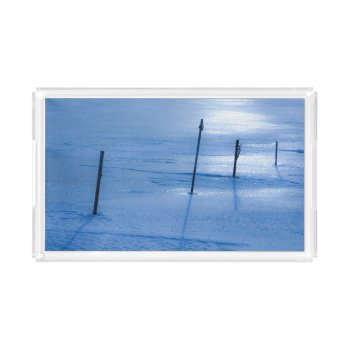 Endless Blue Ice Acrylic Tray by hildurbjorg at Zazzle