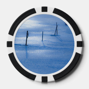 Endless blue ice poker chips