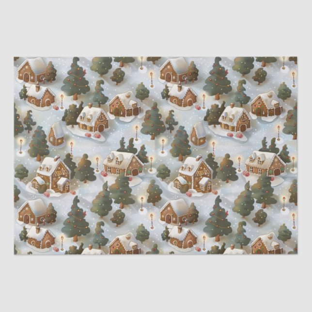 Endless Christmas Gingerbread Village Tissue Paper (Front)