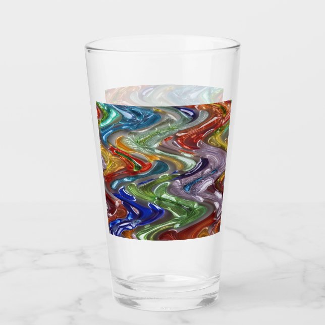 Endless Colorful Waves Glass (Front)
