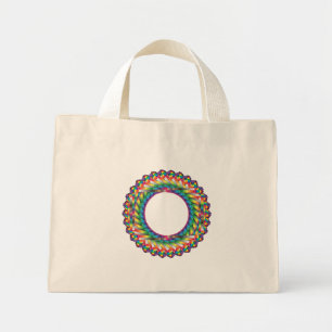 Endless colors, circled frame mini tote bag