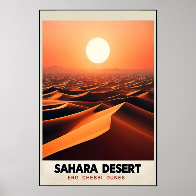 Endless Dunes Of Erg Chebbi, Morocco Poster (Front)