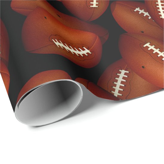 Endless footballs pattern fall sports wrapping paper