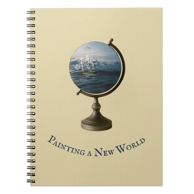 Endless Horizons Antique Globe Ocean View Notebook (Front)
