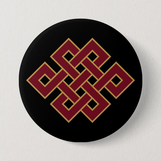 Endless Knot Buddhist Auspicious Symbol Button (Front)