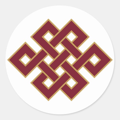 Endless Knot Buddhist Symbol Classic Round Sticker