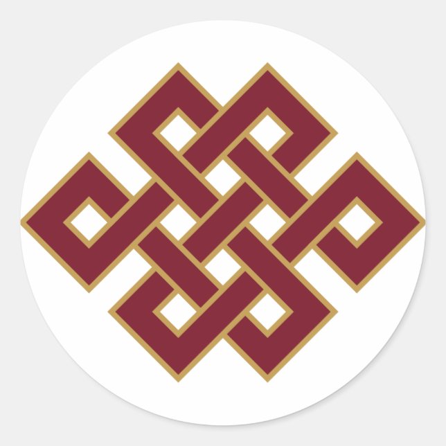 Endless Knot Buddhist Symbol Classic Round Sticker (Front)