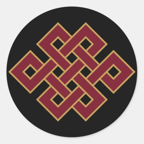 Endless Knot Buddhist Symbol Classic Round Sticker