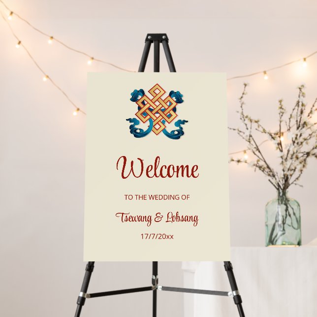 Endless Knot Tibetan Wedding Foam Board (In Situ (Stand))