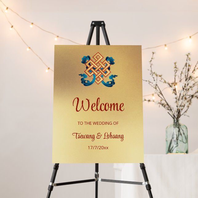 Endless Knot Tibetan Wedding Foam Board (In Situ (Stand))