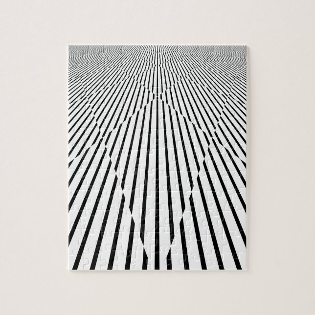 Endless Line Diamonds Optical Illusion Pattern Jigsaw Puzzle (Vertical)