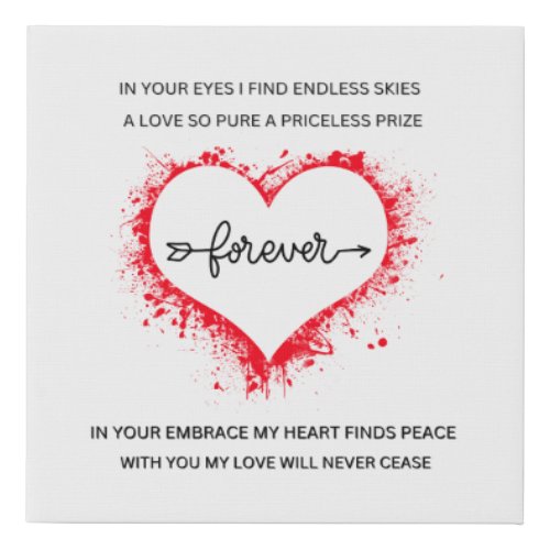 Endless love faux canvas print