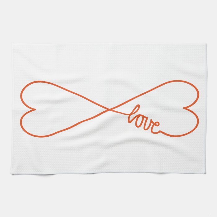 Endless love, heart shaped infinity sign hand towels