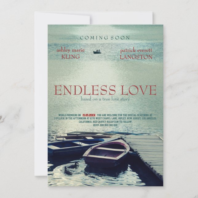 ENDLESS LOVE poster movie style Invitation (Front)