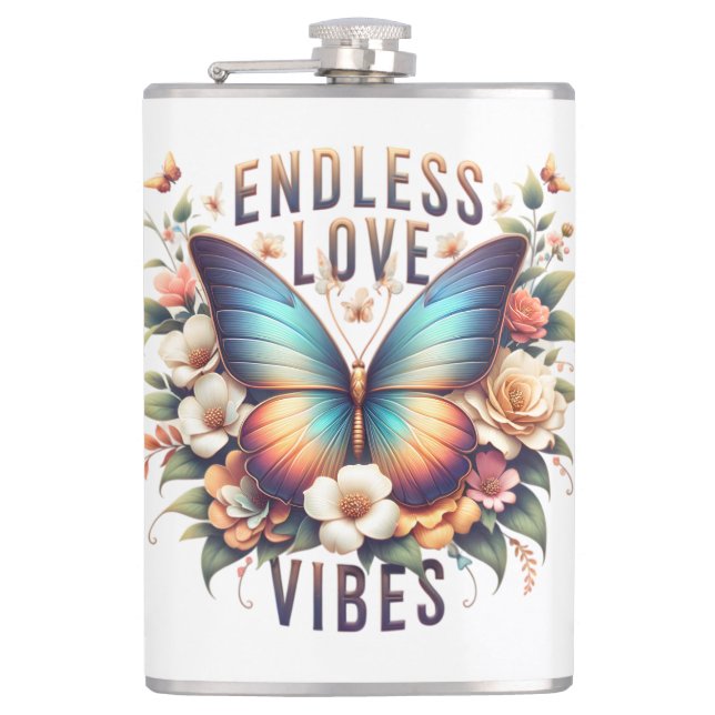 Endless Love Vibes Butterfly Art-96281 Flask (Front)